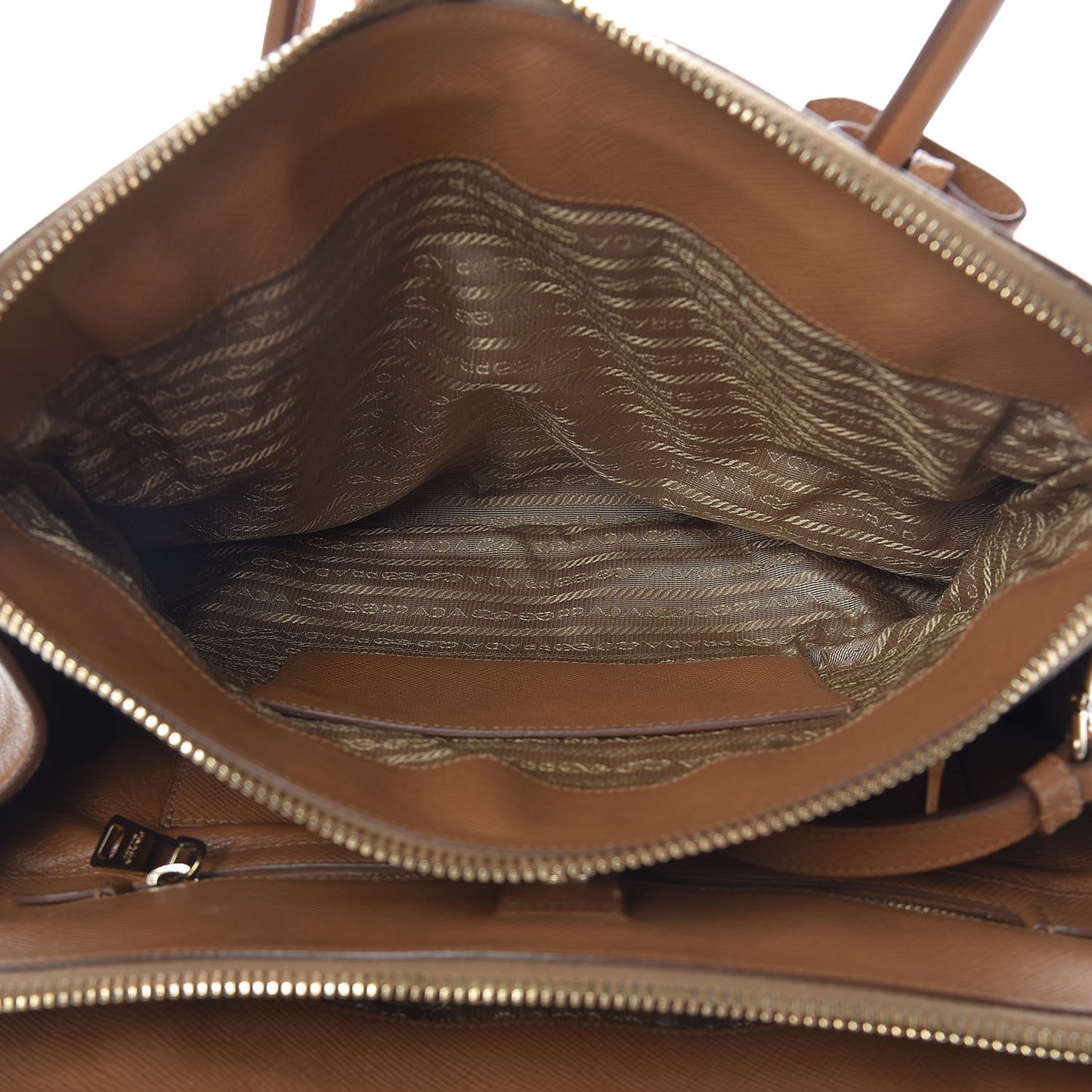 Saffiano Cuir Top Handle Dome Tote Caramel