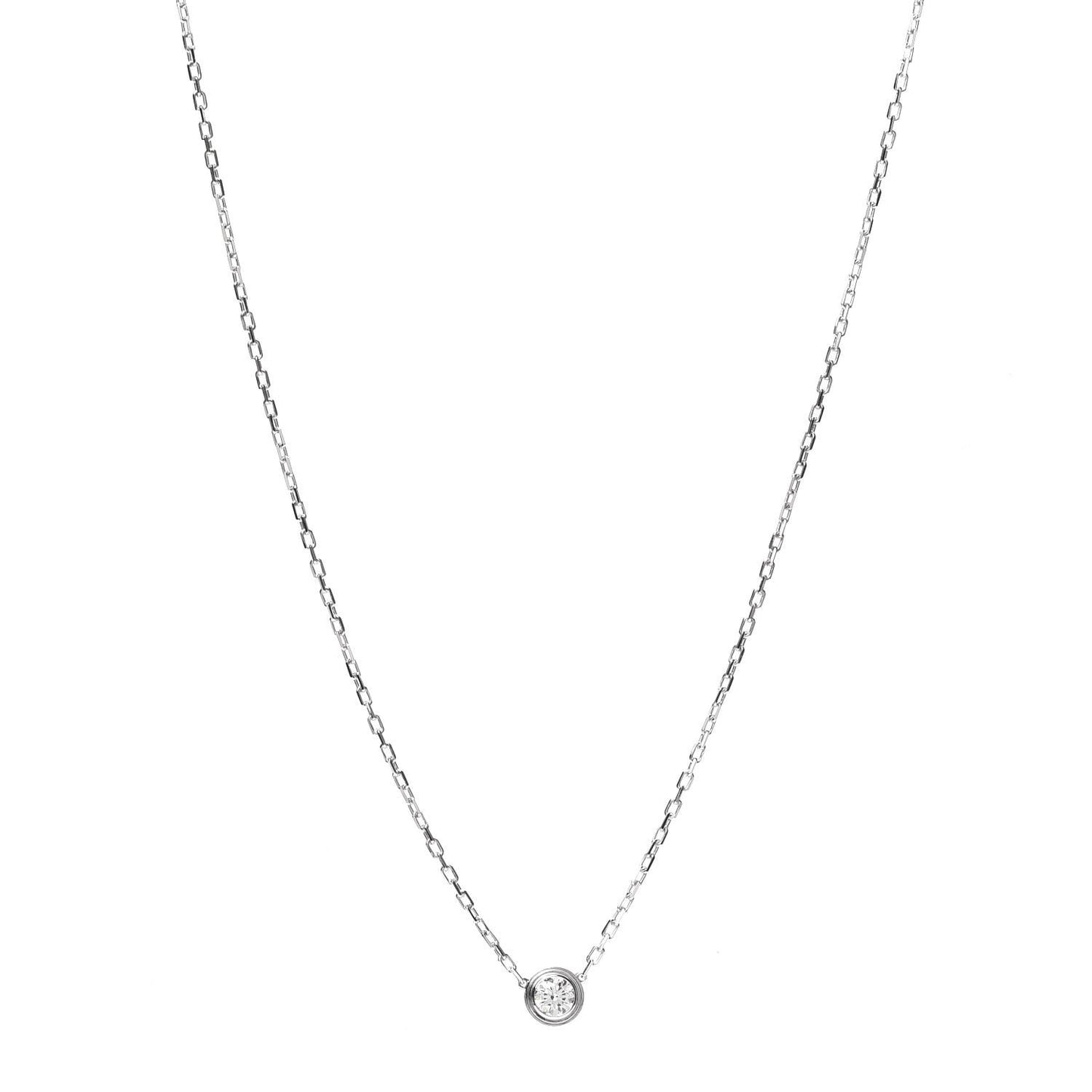 18K White Gold Diamond LM D'Amour Pendant Necklace