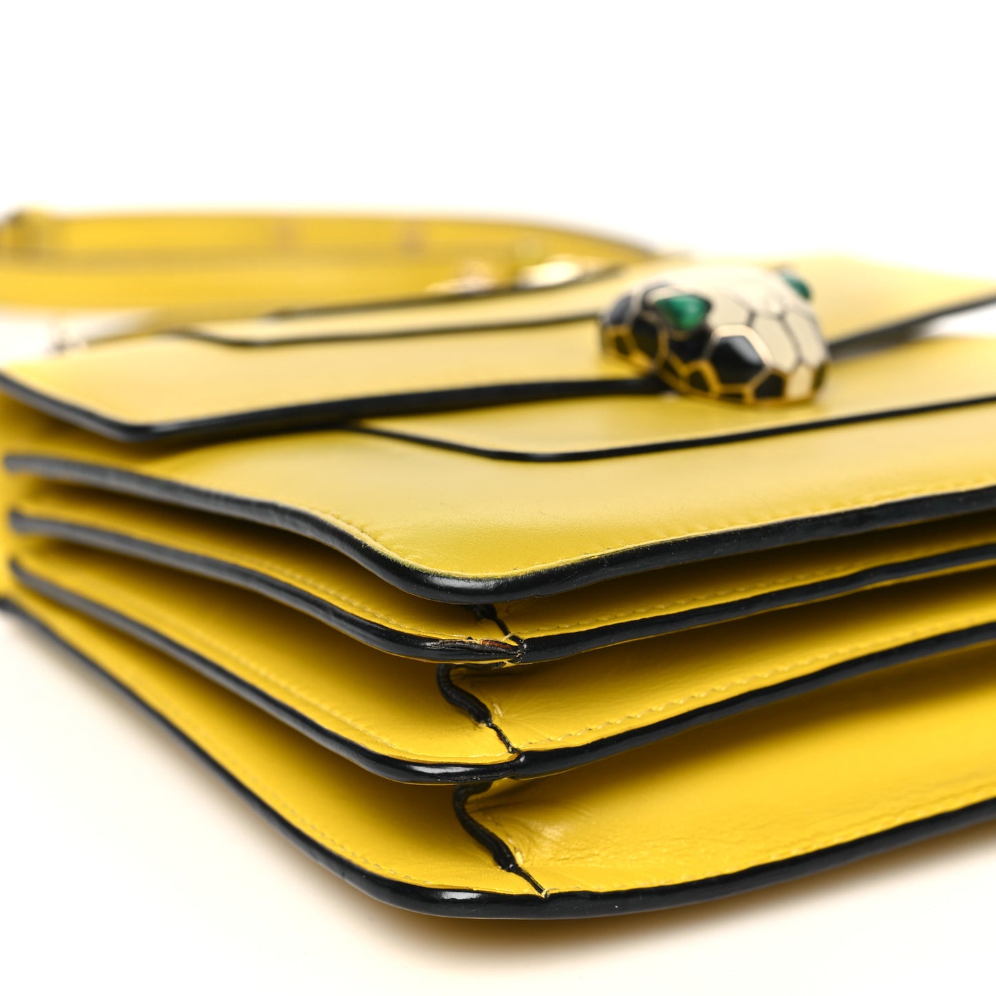 Calfskin Serpenti Forever Top Handle Yellow