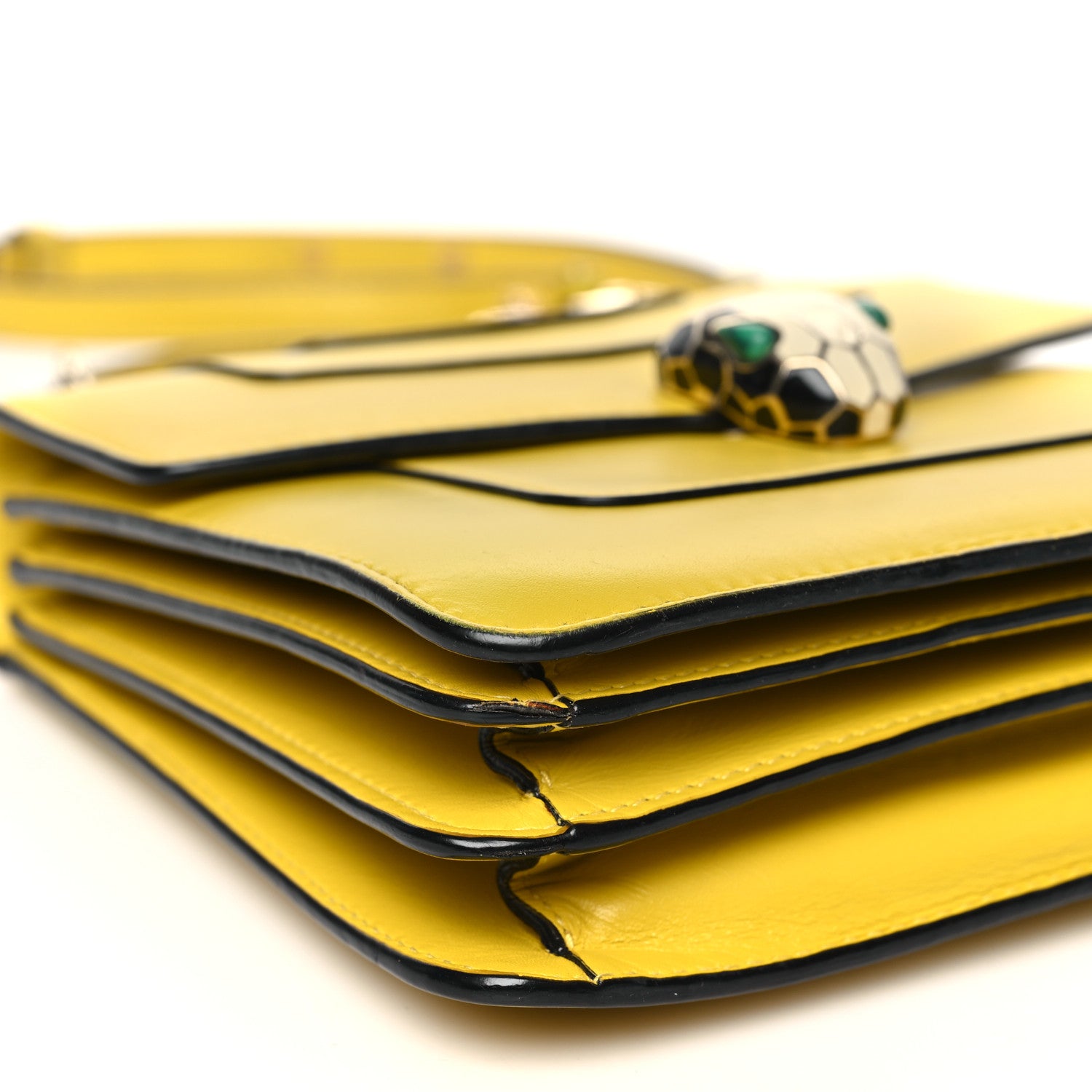 Bulgari Calfskin Serpenti Forever Top Handle Yellow 9 of 10