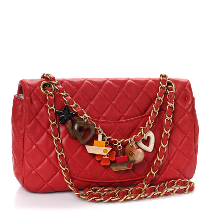 Chanel Lambskin Quilted Medium Cruise Charm Single Flap Red 3 of 8