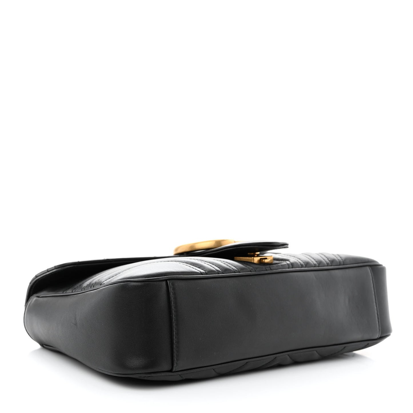 Calfskin Matelasse Medium GG Marmont Shoulder Bag Black
