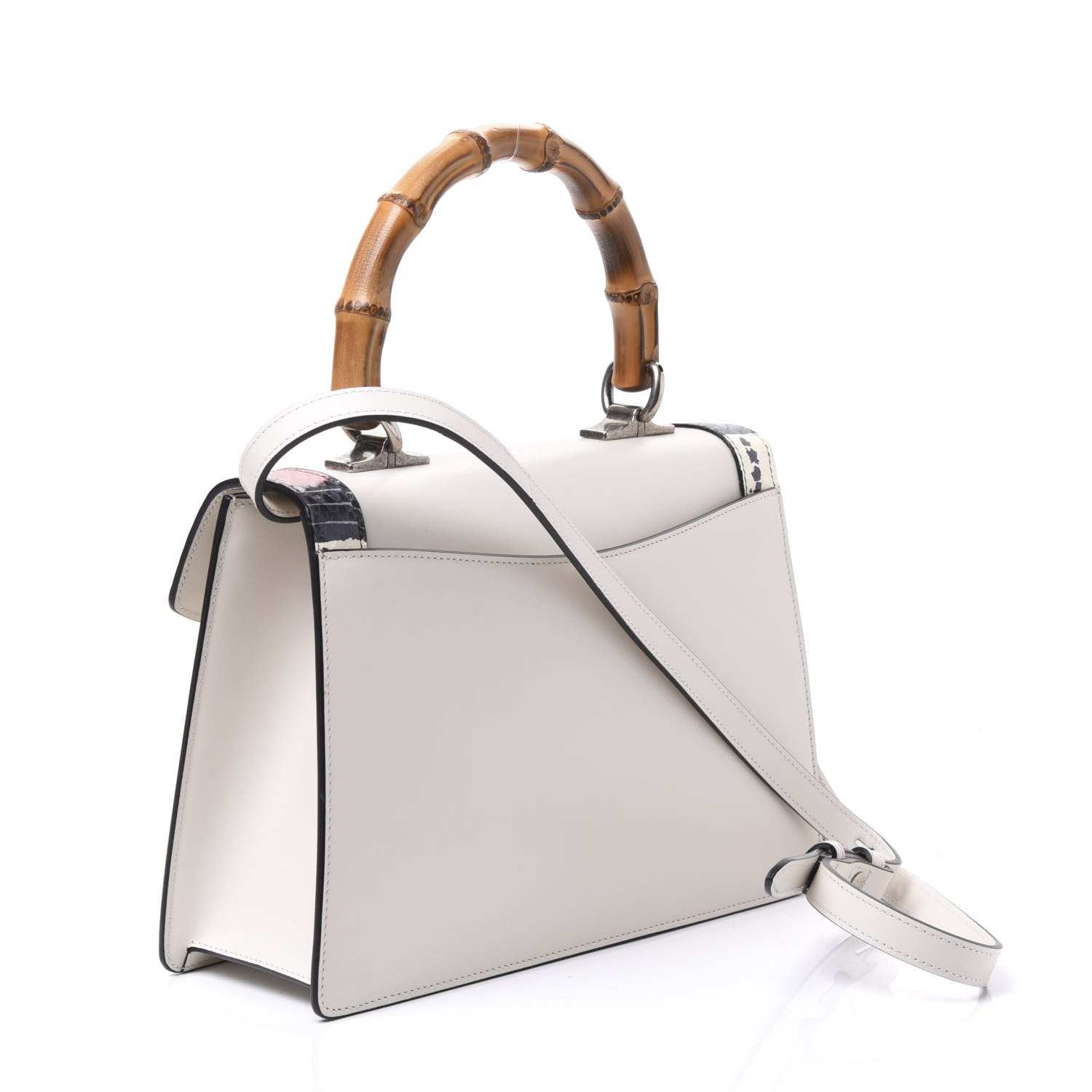 Gucci Calfskin Snakeskin Small Lilith Top Handle Bag White 2 of 9