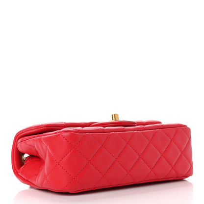 Chanel Lambskin Quilted Mini Rectangular Pearl Crush Flap Red 4 of 9