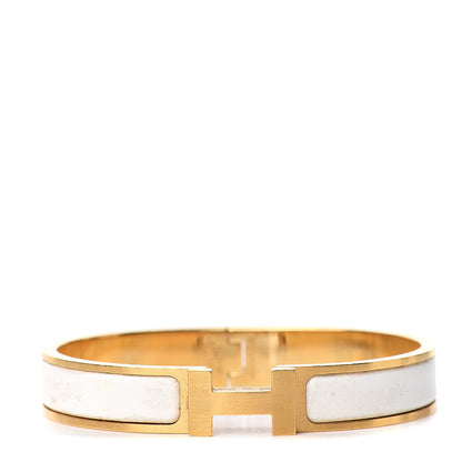 Hermes Enamel Narrow Clic Clac HH Bracelet T6 White 1 of 7