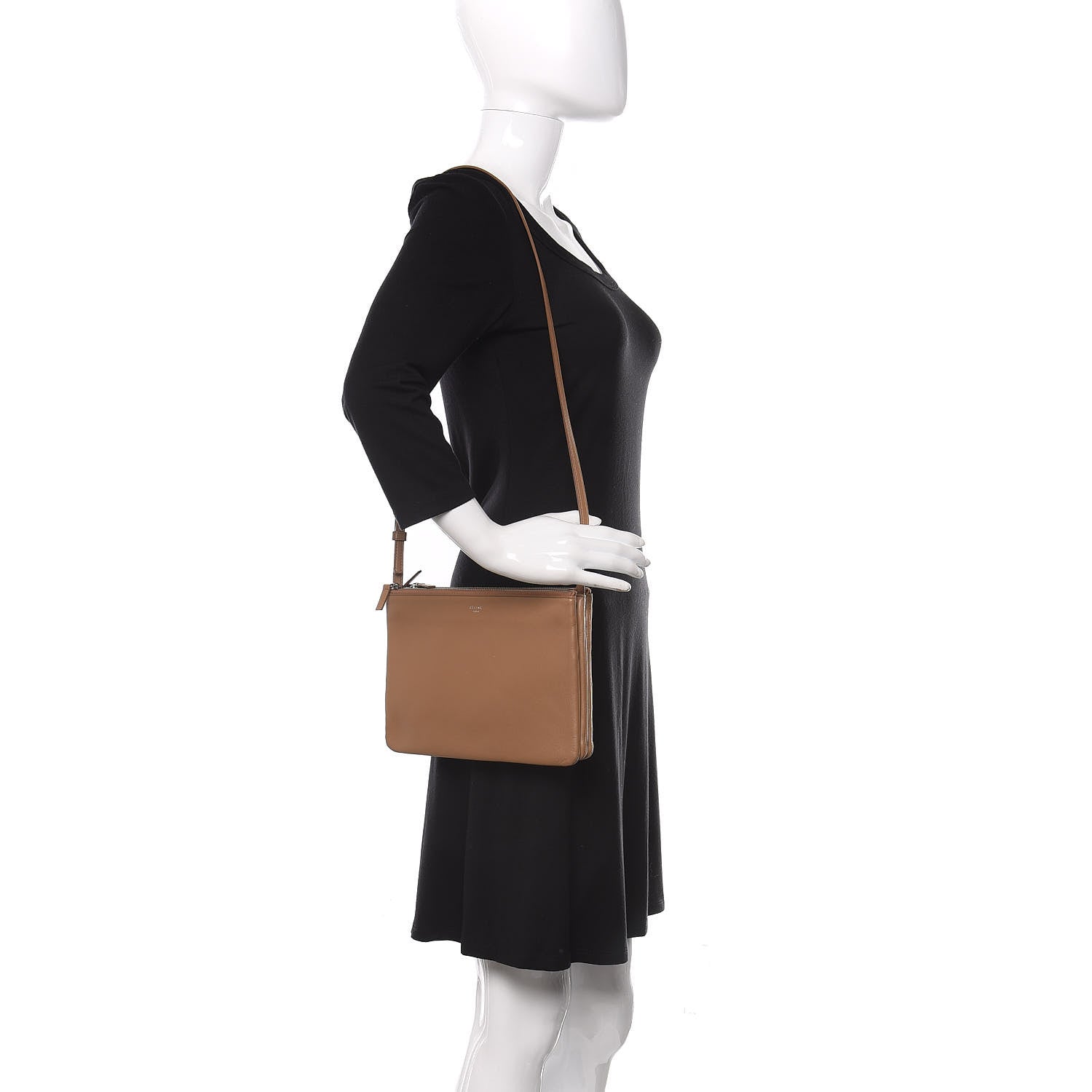 Celine Lambskin Large Trio Crossbody Bag Light Caramel 2 of 10