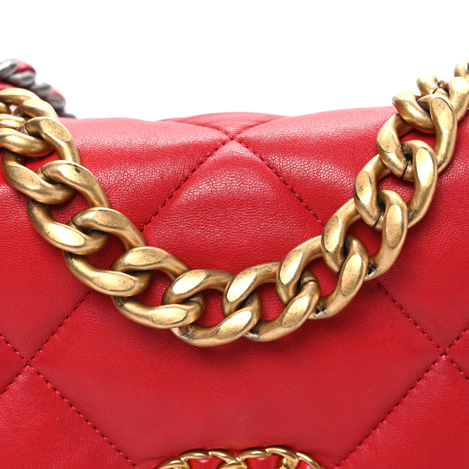 Chanel Lambskin Quilted Medium Chanel 19 Flap Red 8 of 10