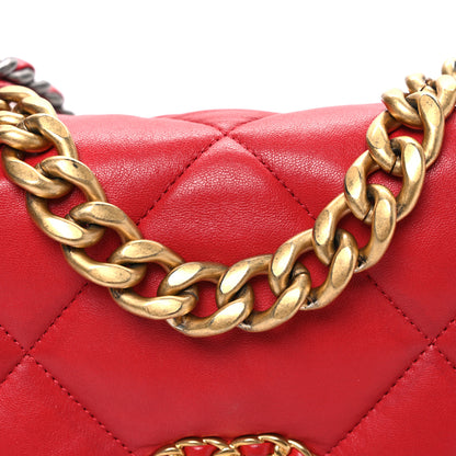 Chanel Lambskin Quilted Medium Chanel 19 Flap Red 8 of 10