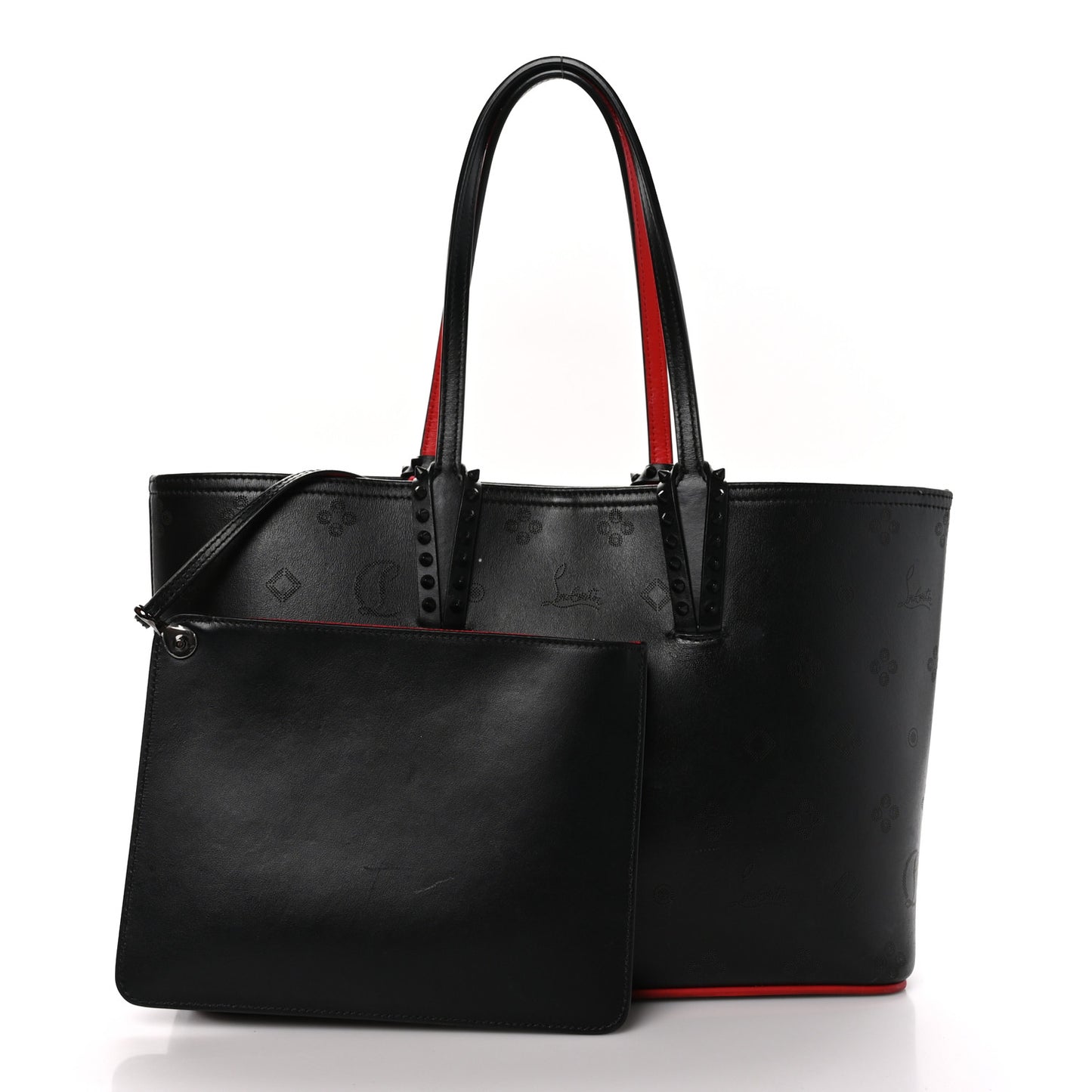 Calfskin Loubinthesky East West Cabata Tote Black