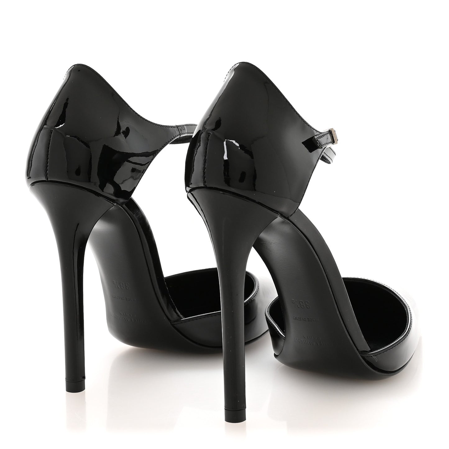 Vernice Grupy Avenue 110 Ankle Strap Pointed Pumps 38.5 Black