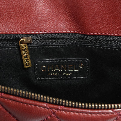 Chanel Lambskin Large Blizzard Zip Top Flap Bag Burgundy 6 of 7