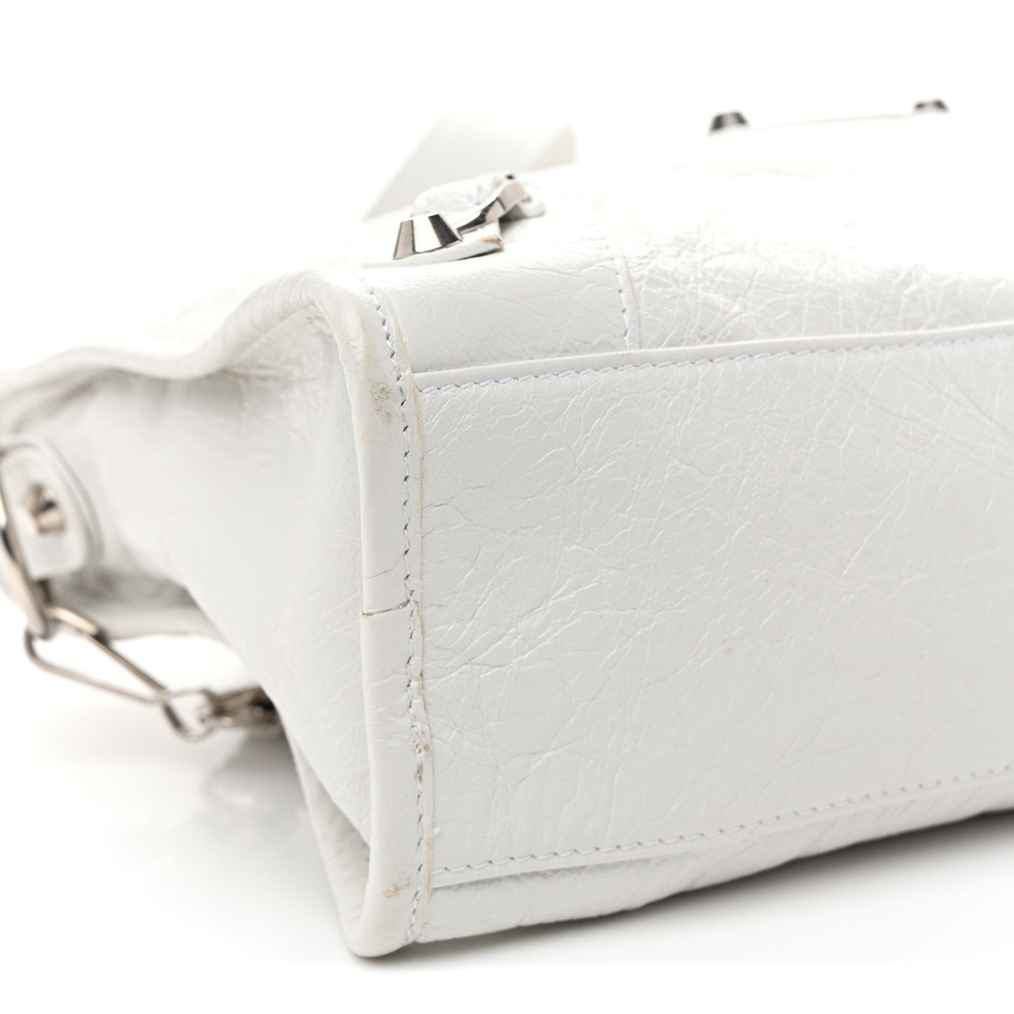 Agneau Arena Silver Hardware Small Le City Optic White
