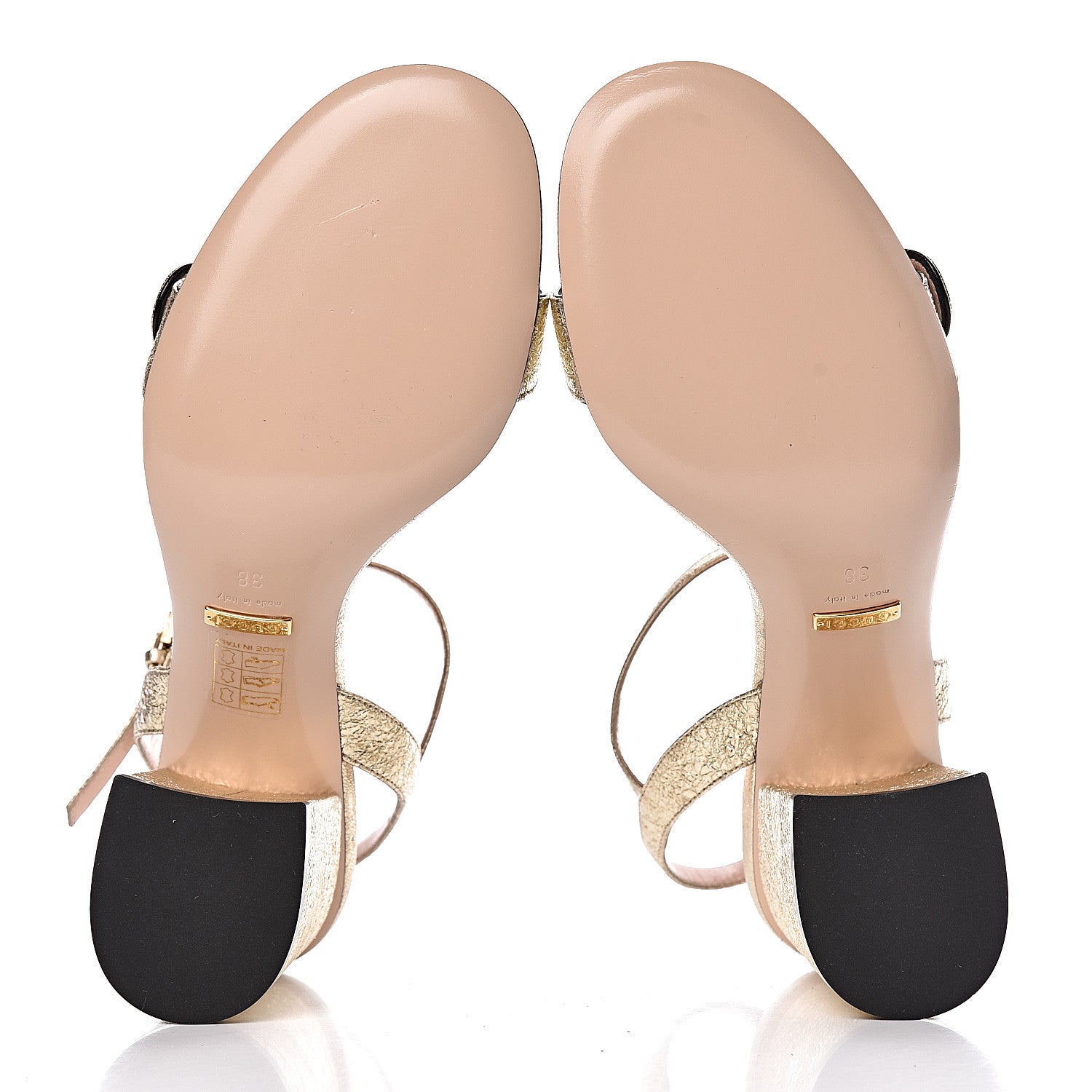 Gucci Galassia GG Marmont Ankle Wrap 75mm Sandals 38 Platino 5 of 8
