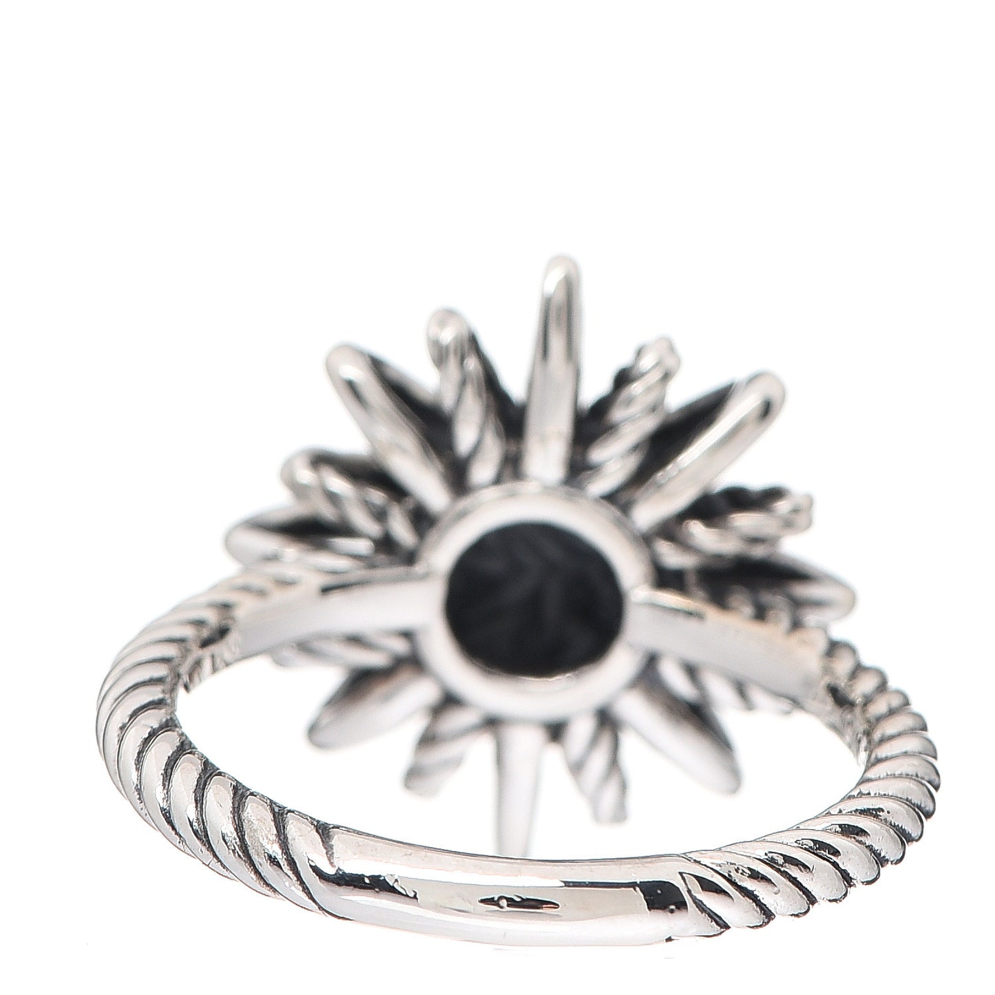 Sterling Silver Diamond 16mm Starburst Ring 54 6.75