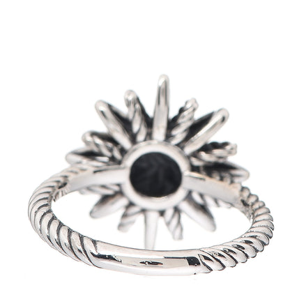 David Yurman Sterling Silver Diamond 16mm Starburst Ring 54 6.75 3 of 4