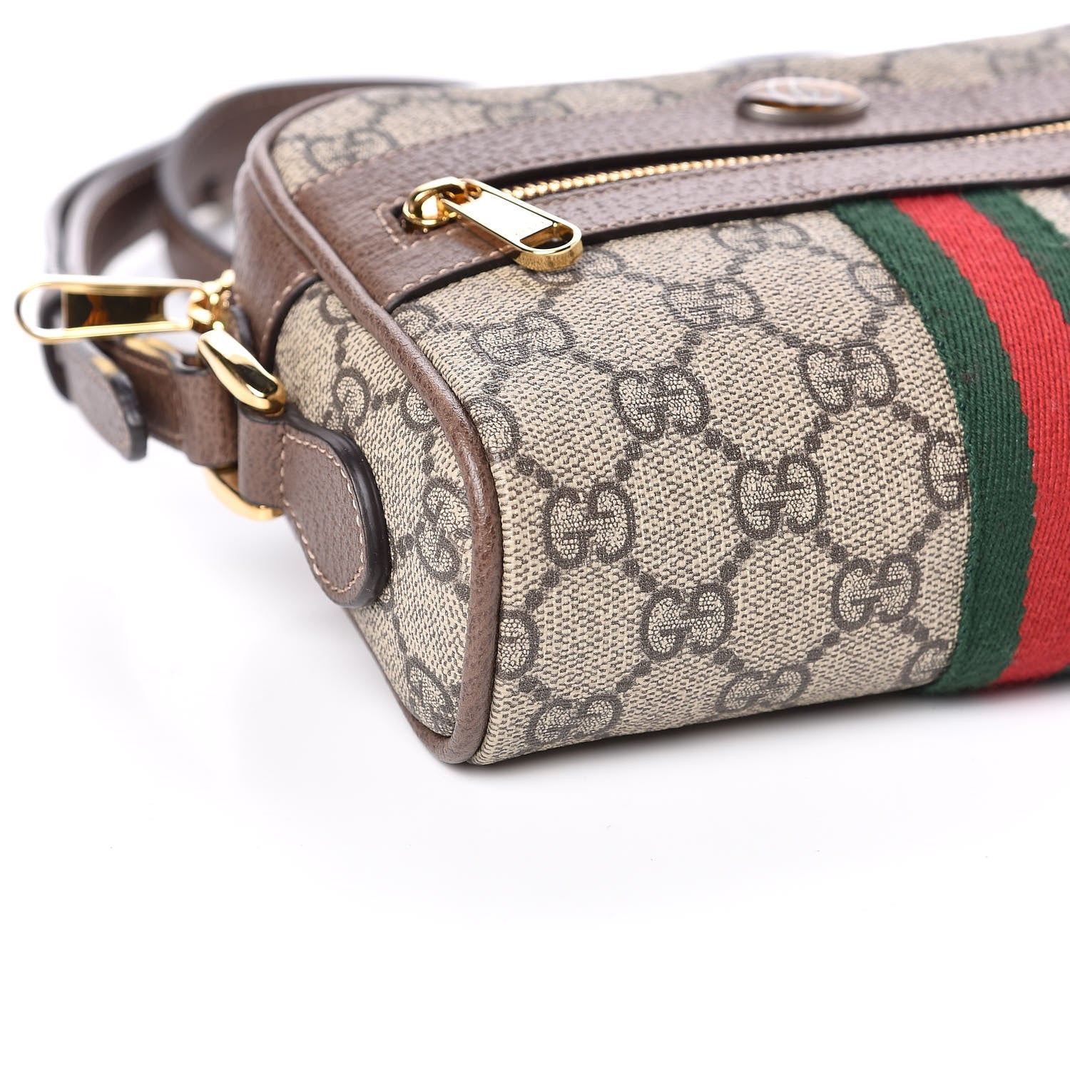 Gucci GG Supreme Monogram Web Mini Ophidia Shoulder Bag Brown 8 of 11