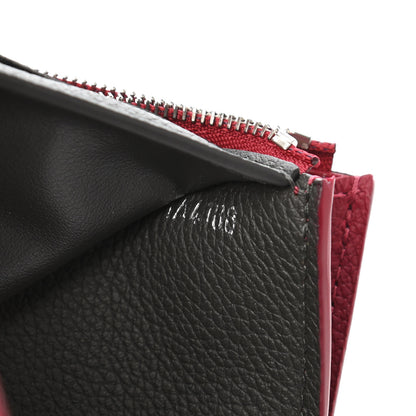Louis Vuitton Soft Calfskin My Lockme Compact Wallet Lie De Vin Etain Creme 7 of 9