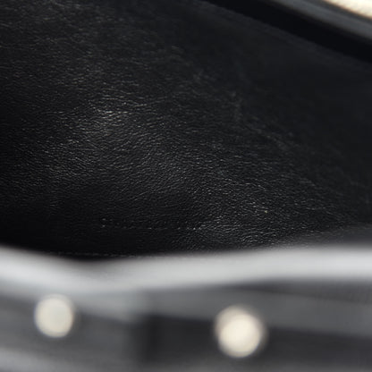 Saint Laurent Grain De Poudre Matelasse Chevron Monogram Chain Wallet Black 11 of 13