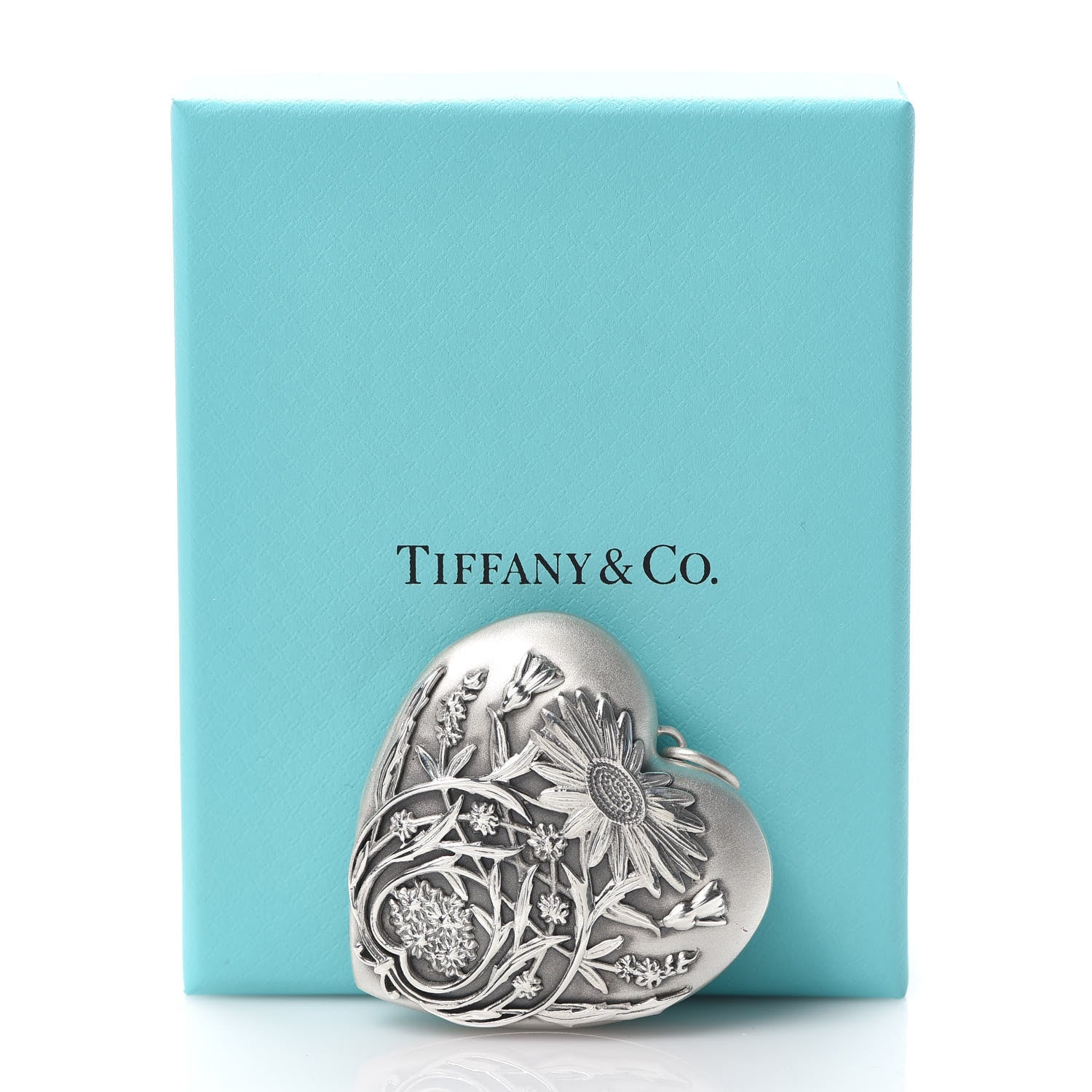 Tiffany Sterling Silver Large Ziegfeld Daisy Heart Locket Pendant 4 of 4