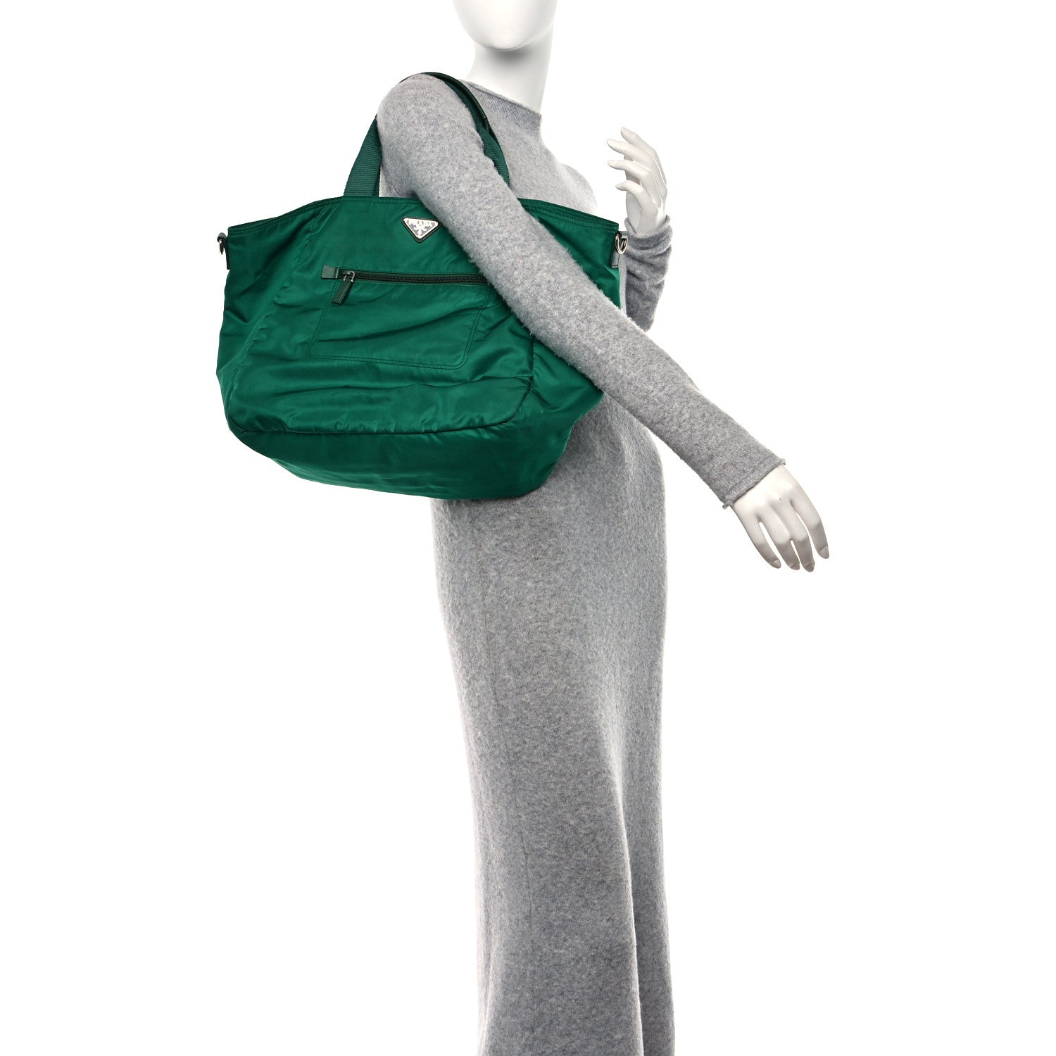 Prada Tessuto Nylon Shopping Tote Oleandro 2 of 10