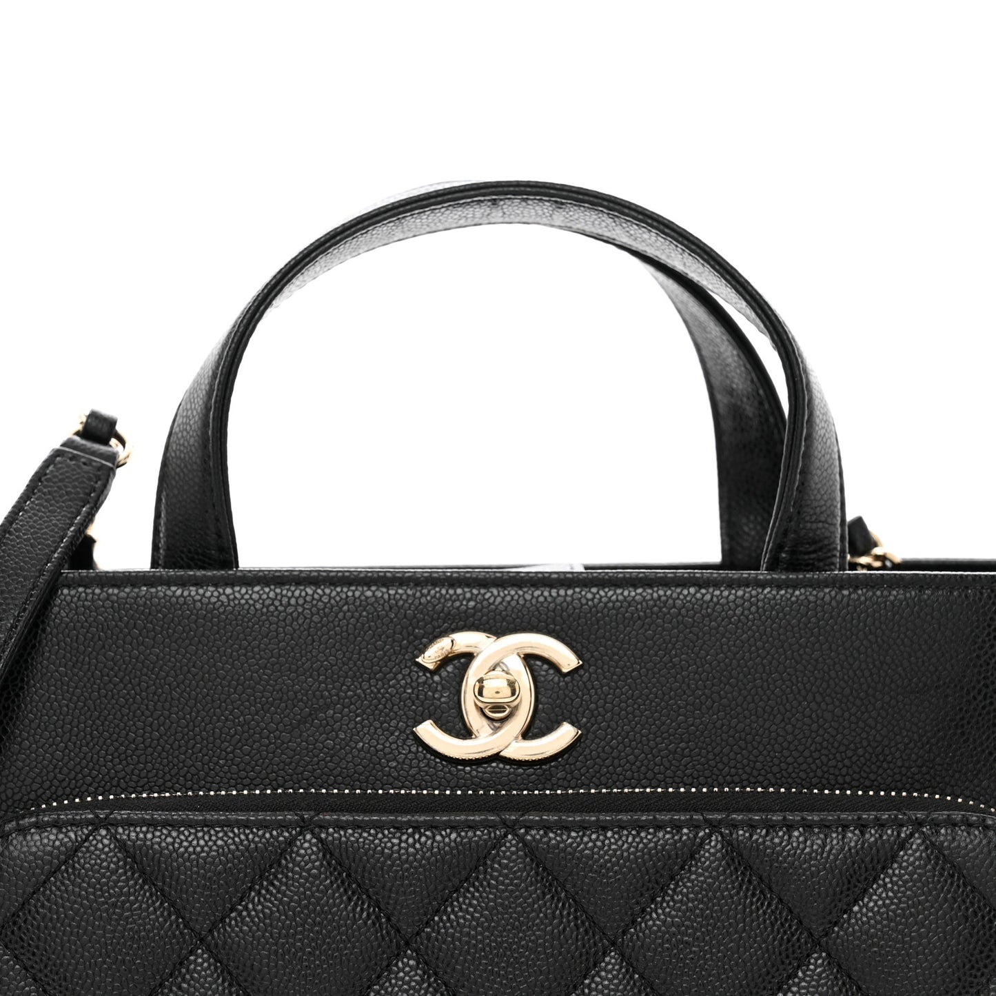Caviar Quilted Small Business Affinity Shopping Bag Black
