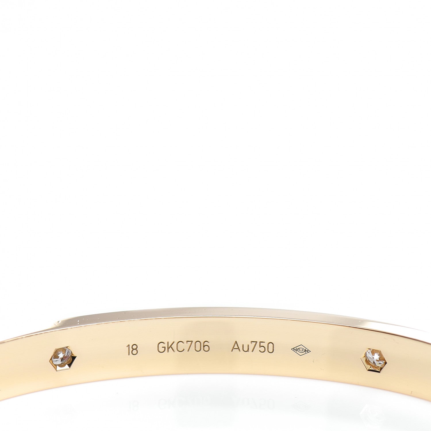 Cartier 18K Yellow Gold 4 Diamond LOVE Bracelet 18 3 of 4