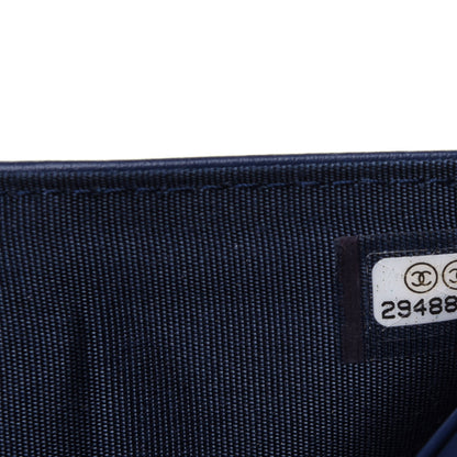 Chanel Caviar Quilted Compact Boy Wallet Blue 8 of 12
