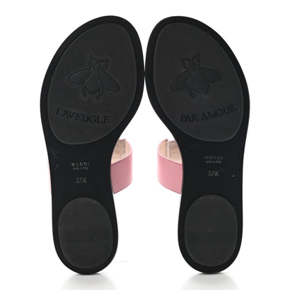 Gucci Calfskin GG Marmont Thong Sandals 37.5 Wild Rose 6 of 10