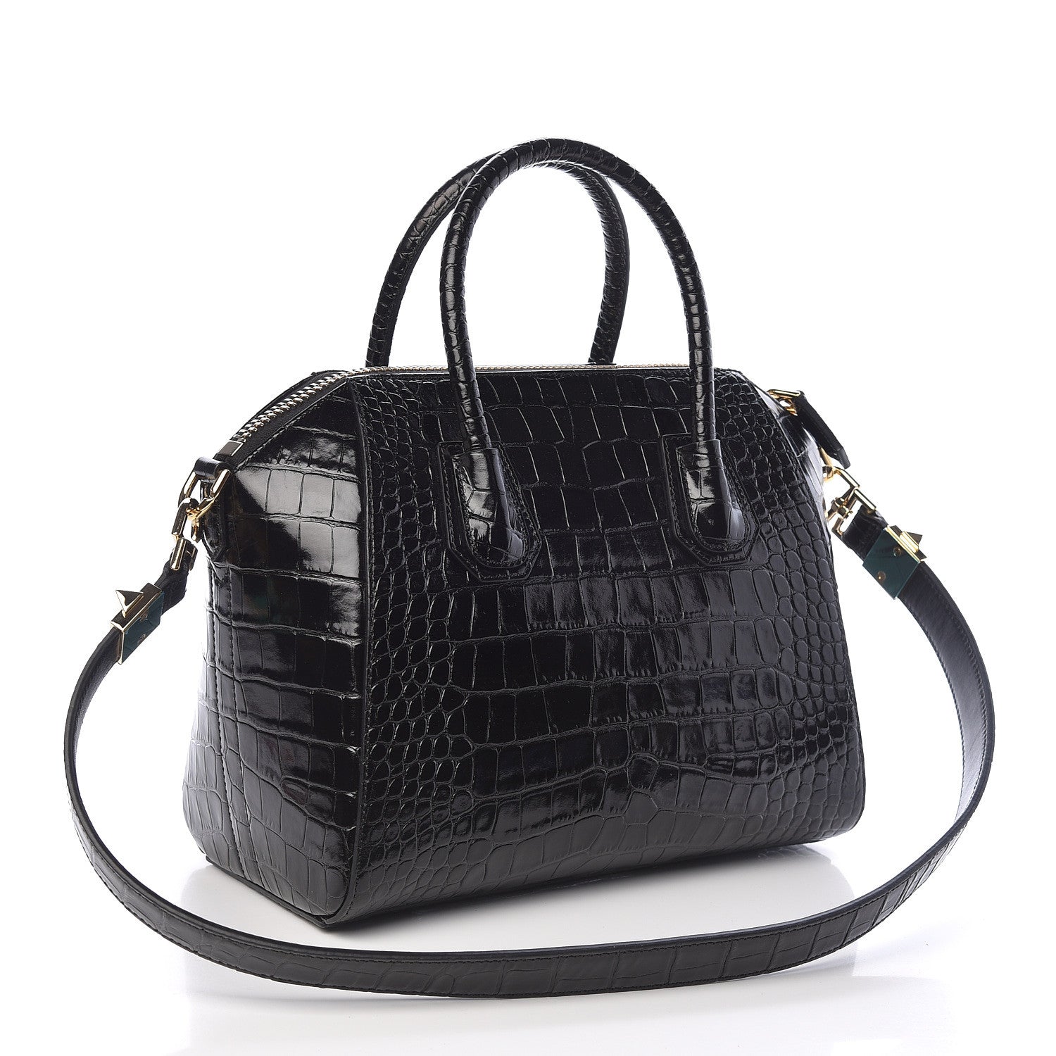 Givenchy Calfskin Crocodile Embossed Small Antigona Black 3 of 10