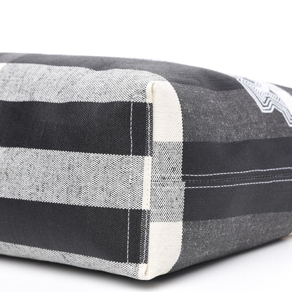 Burberry Coated Canvas Mega Check Medium Doodle Tote Black White 9 of 10