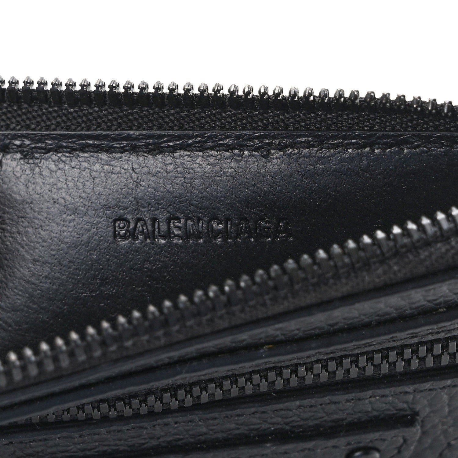 Balenciaga Grained Calfskin Monochrome Neo Classic Brass Hardware Long Coin Case Card Holder Black 6 of 8