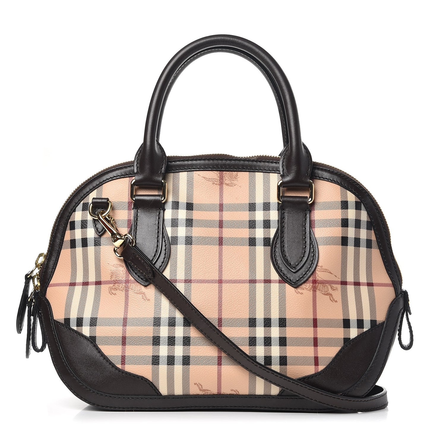 Haymarket Check Small Orchard Bowling Bag Chocolate