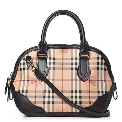 Burberry Haymarket Check Small Orchard Bowling Bag Chocolate 1 of 12
