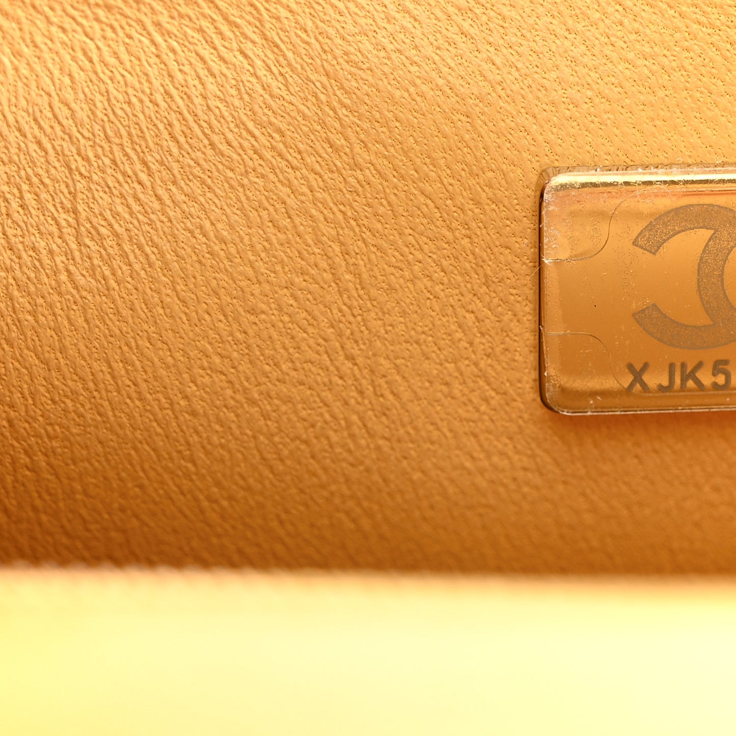 Lambskin Quilted Bi-Color Mini Top Handle Rectangular Flap Light Brown Yellow