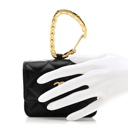 Chanel Lambskin Quilted CC Hook Card Holder Black 2 of 8