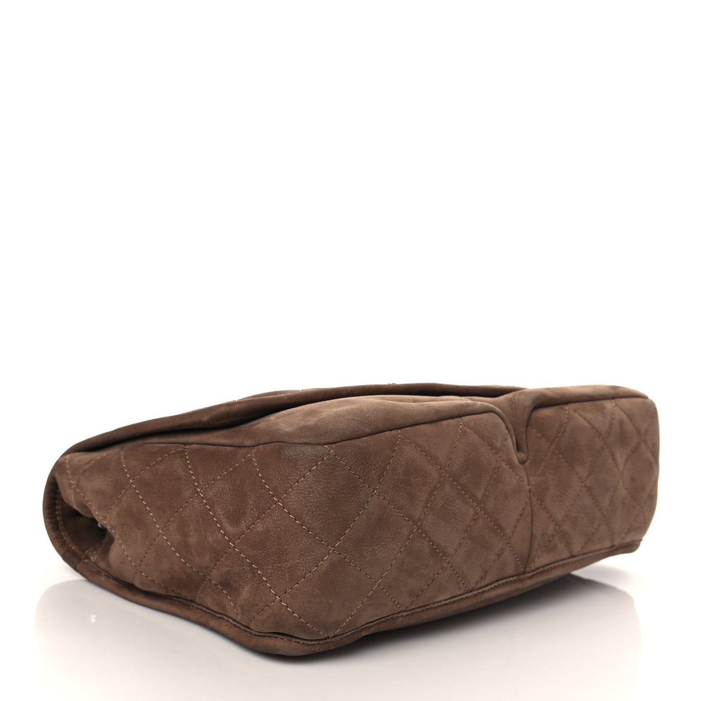 Ultra Soft Suede Calfskin Large Natural Beauty Flap Brown
