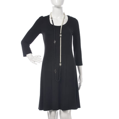 Chanel Pearl Beaded Enamel CC Long Necklace Black White 2 of 6