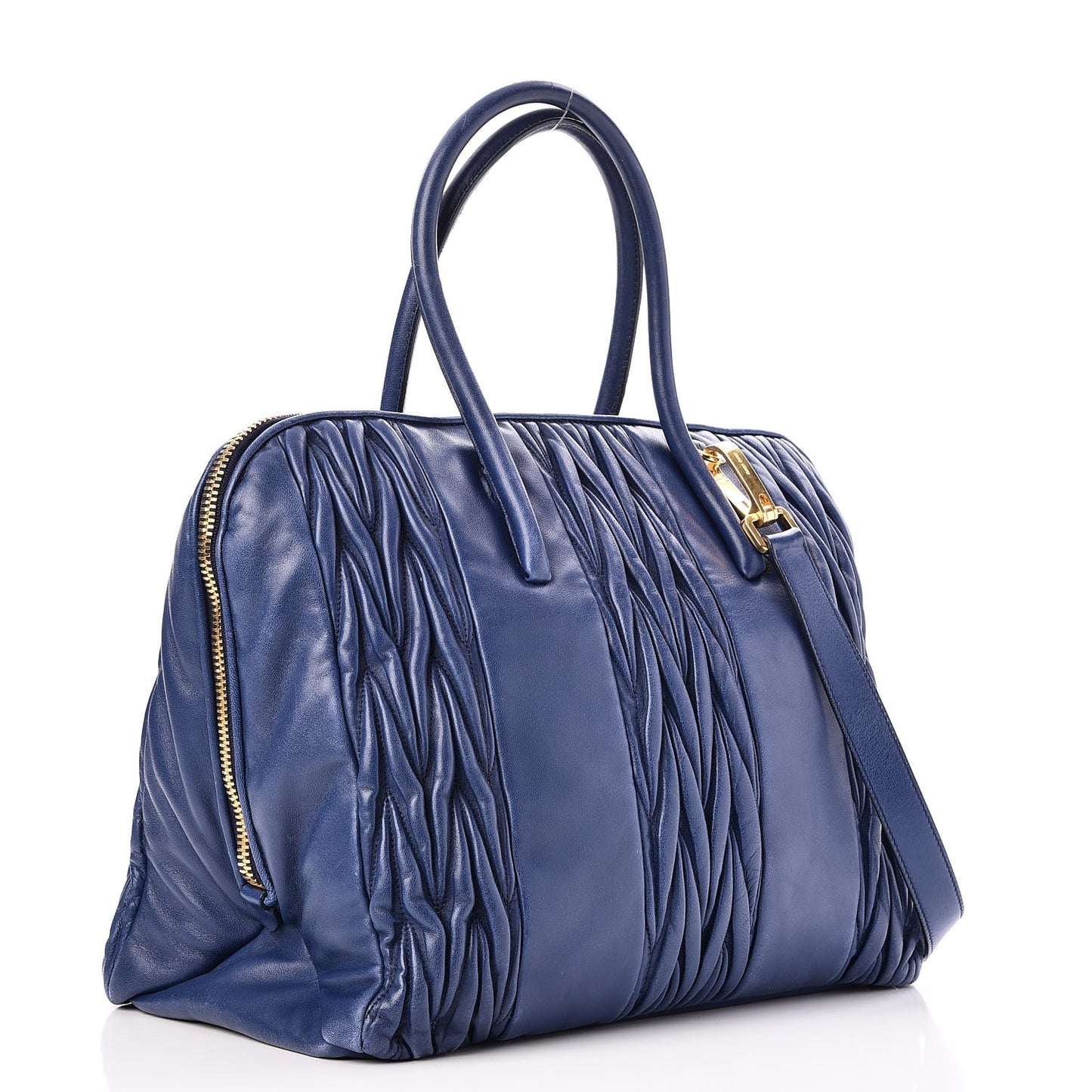 Nappa Matelasse Tote Blue