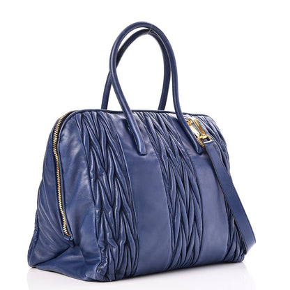 Miu Miu Nappa Matelasse Tote Blue 4 of 14