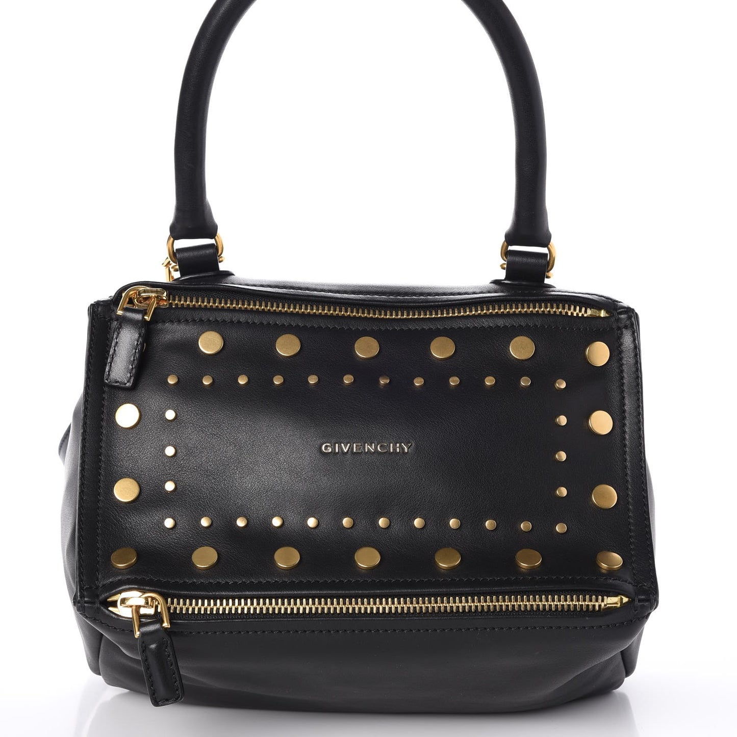 Calfskin Studded Small Pandora Black