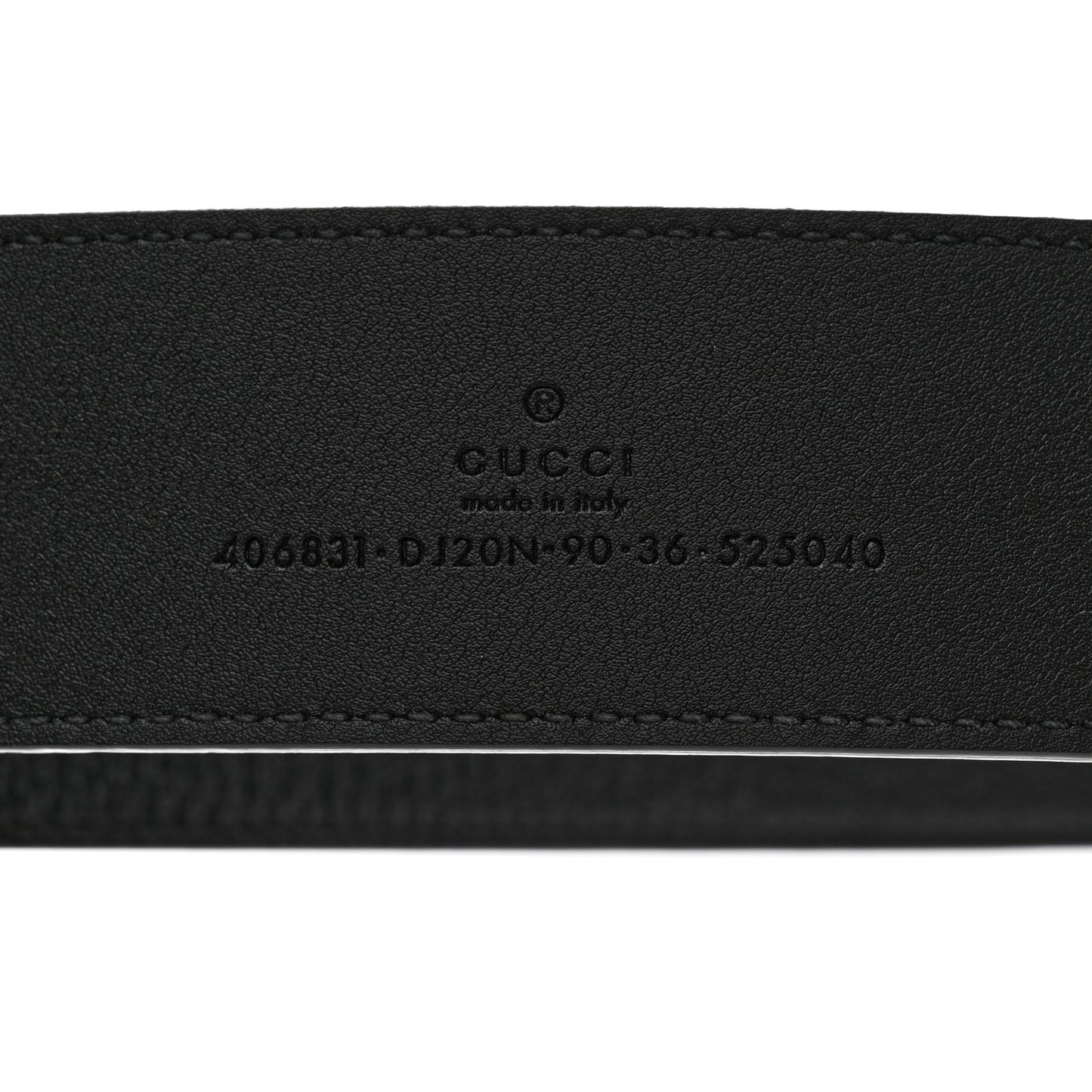 Textured Dollar Calfskin Nickel Double G 40mm Belt 90 36 Black