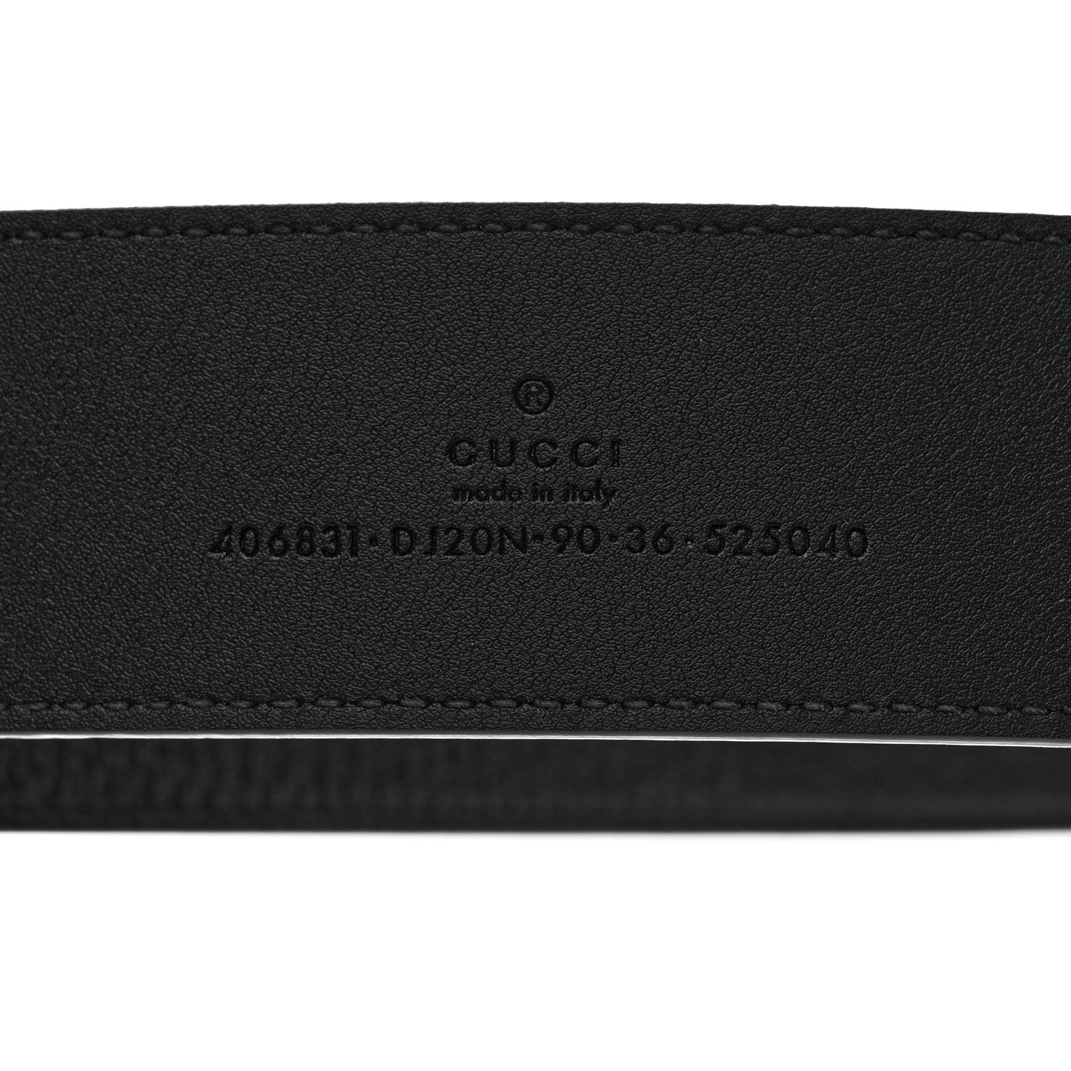 Gucci Textured Dollar Calfskin Nickel Double G 40mm Belt 90 36 Black 5 of 5