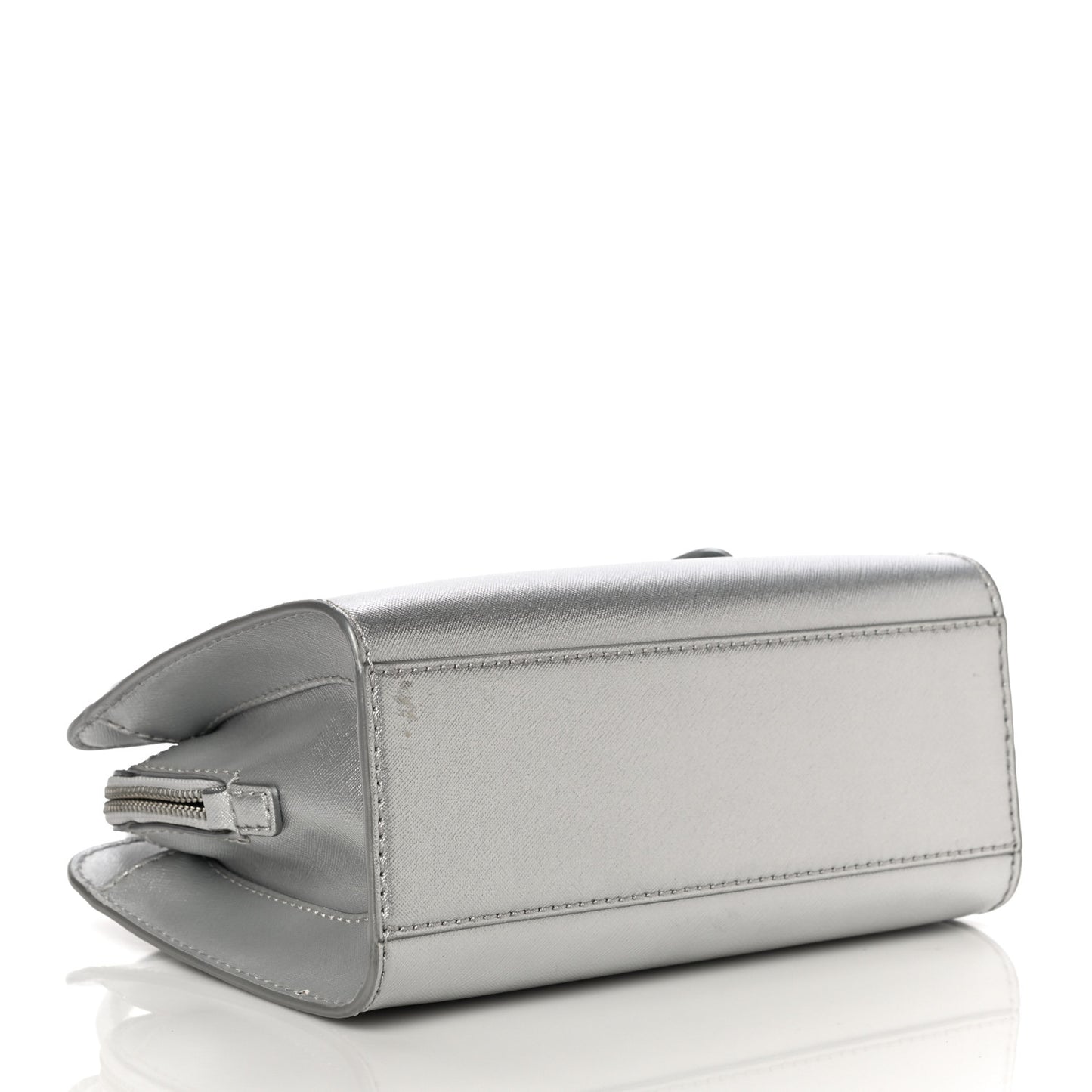 Metallic Saffiano Big Shot Tote Silver