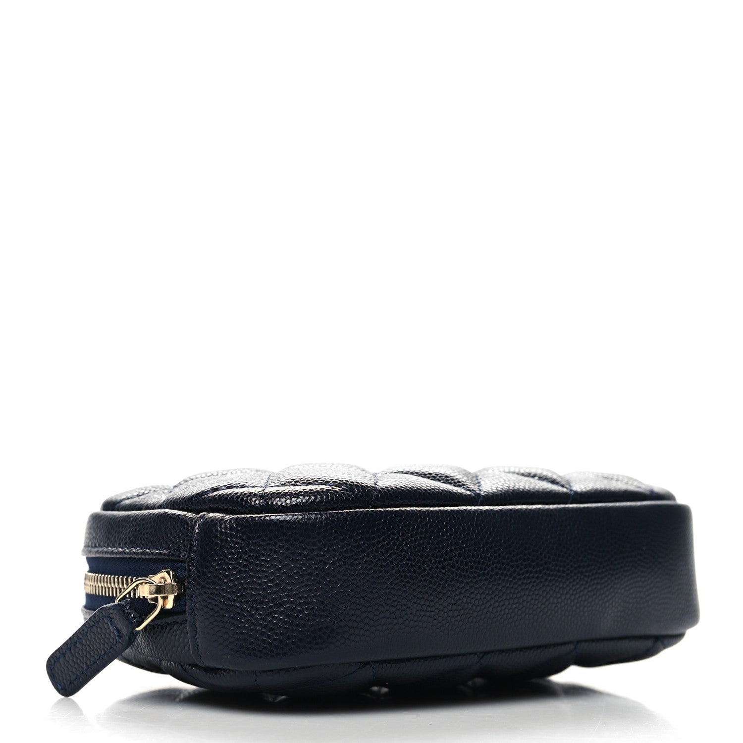 Chanel Caviar Quilted Small Curvy Pouch Cosmetic Case Navy 4 of 10