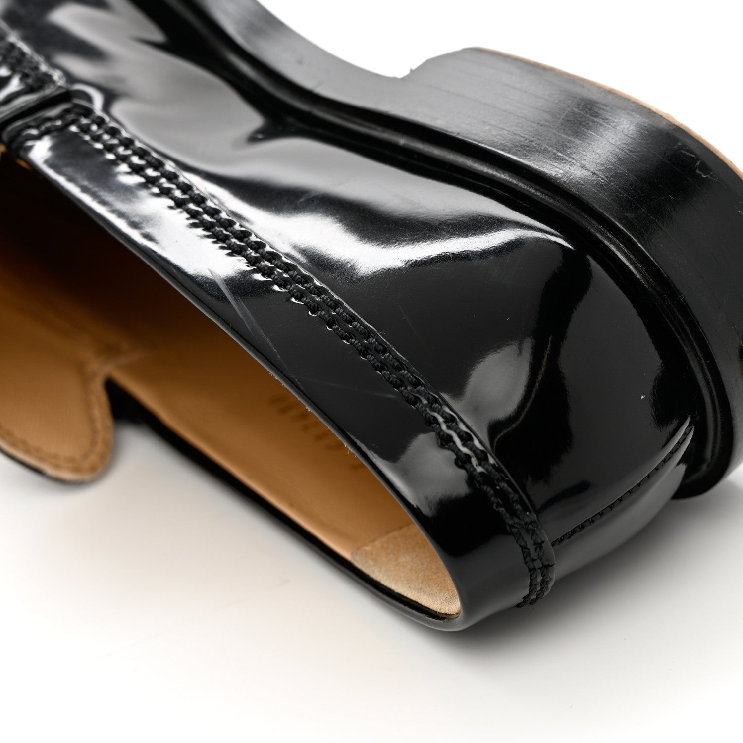 Chanel Shiny Calfskin Logo Loafers 35 Black 13 of 18