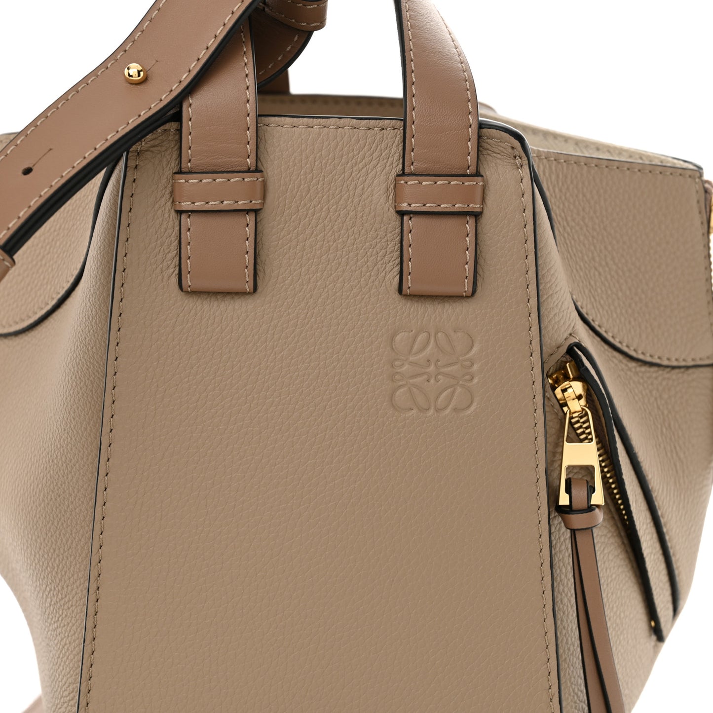 Soft Grained Calfskin Compact Hammock Shoulder Bag Sand