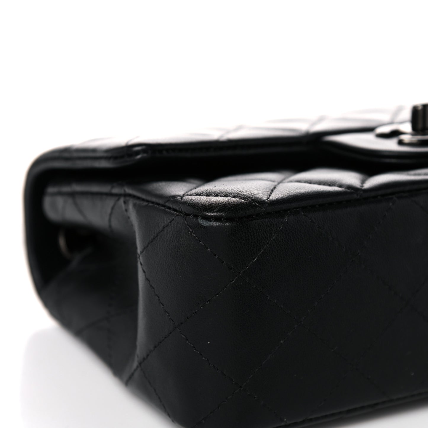 Lambskin Quilted Mini Rectangular Flap So Black