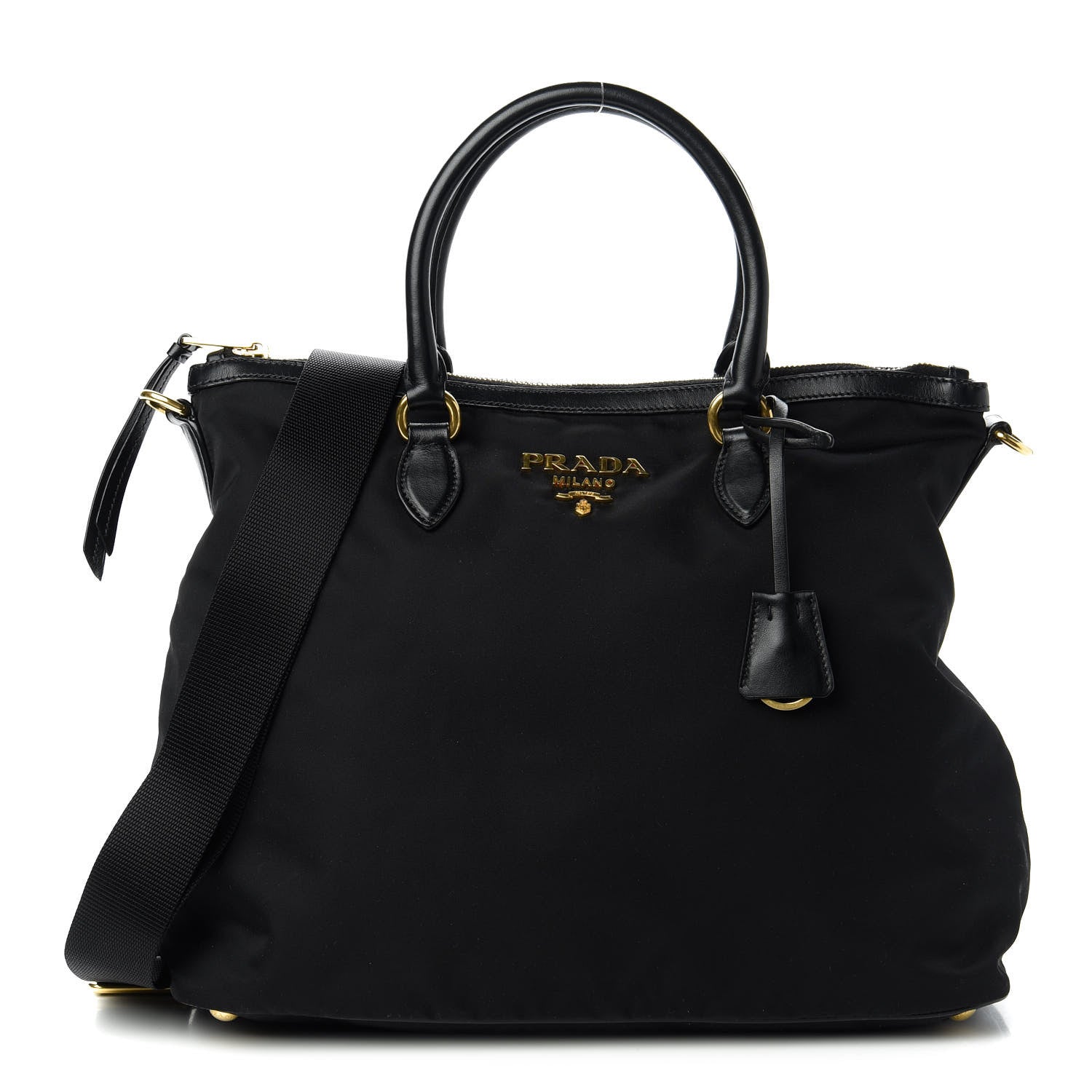 Prada Tessuto Nylon Soft Calf Tote Black 1 of 10