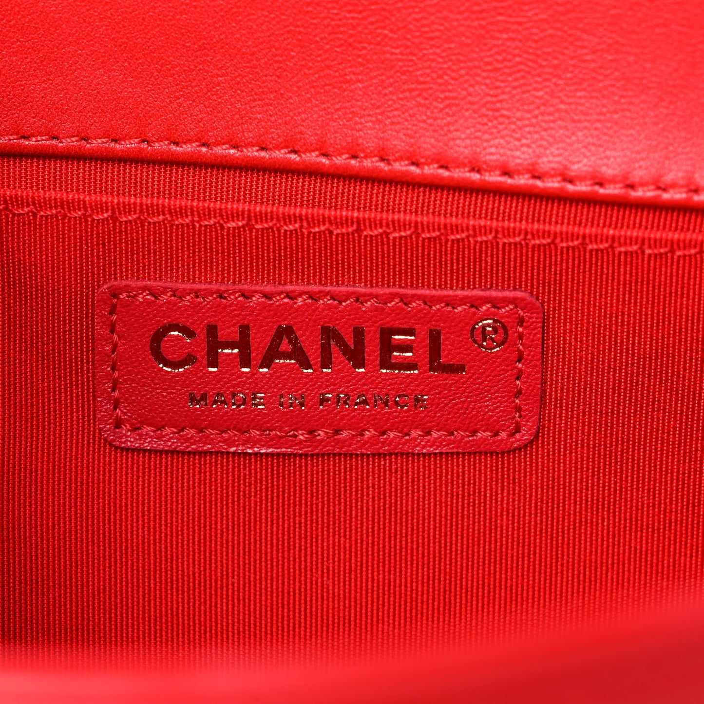 Lambskin Quilted Medium Boy Flap Red
