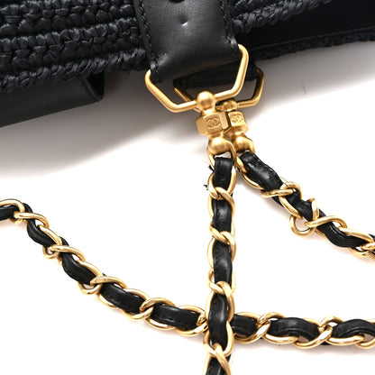 Chanel Straw Raffia Tote Black 11 of 12